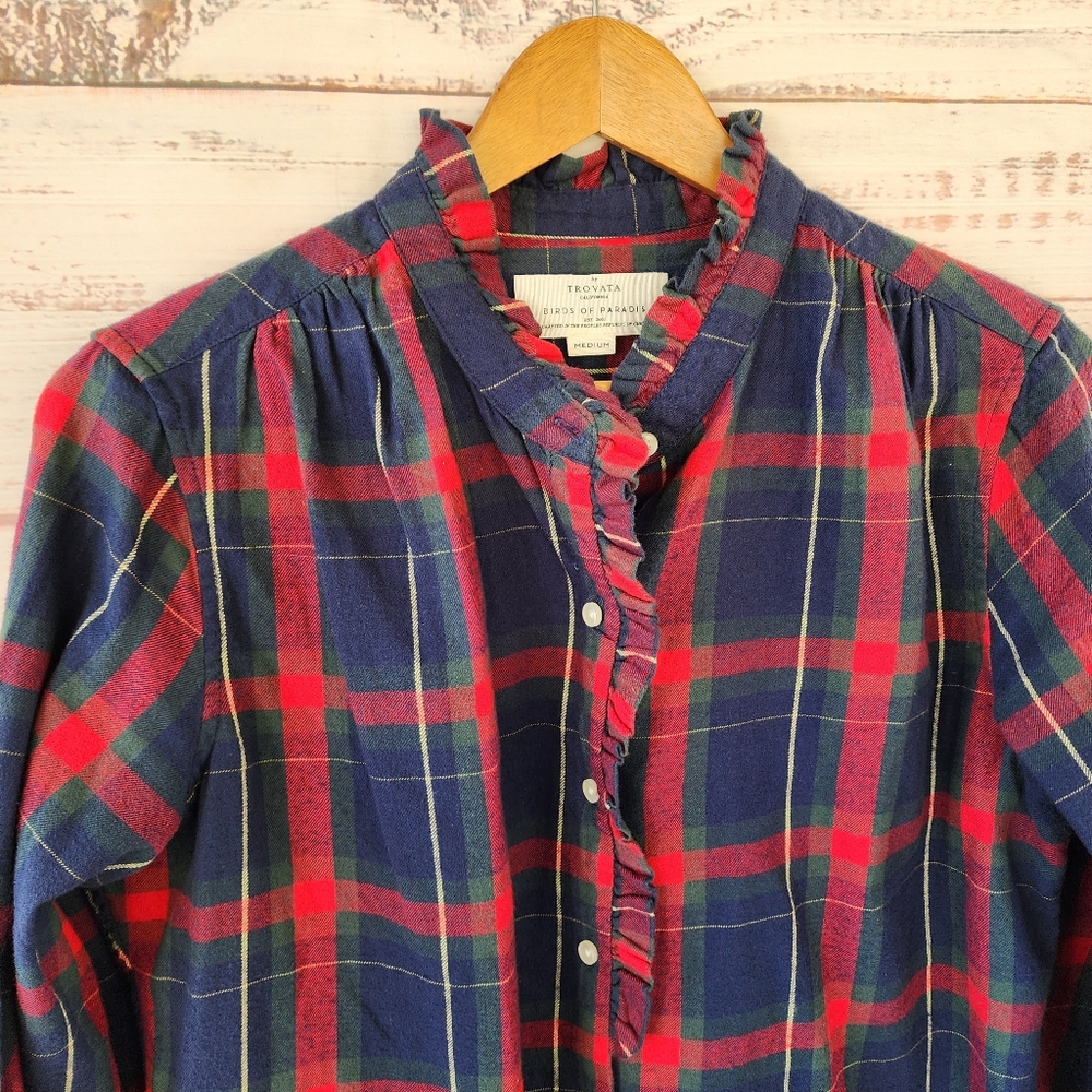 Trovata Birds of Paradis Plaid Flannel Shirt - Picture 7 of 15